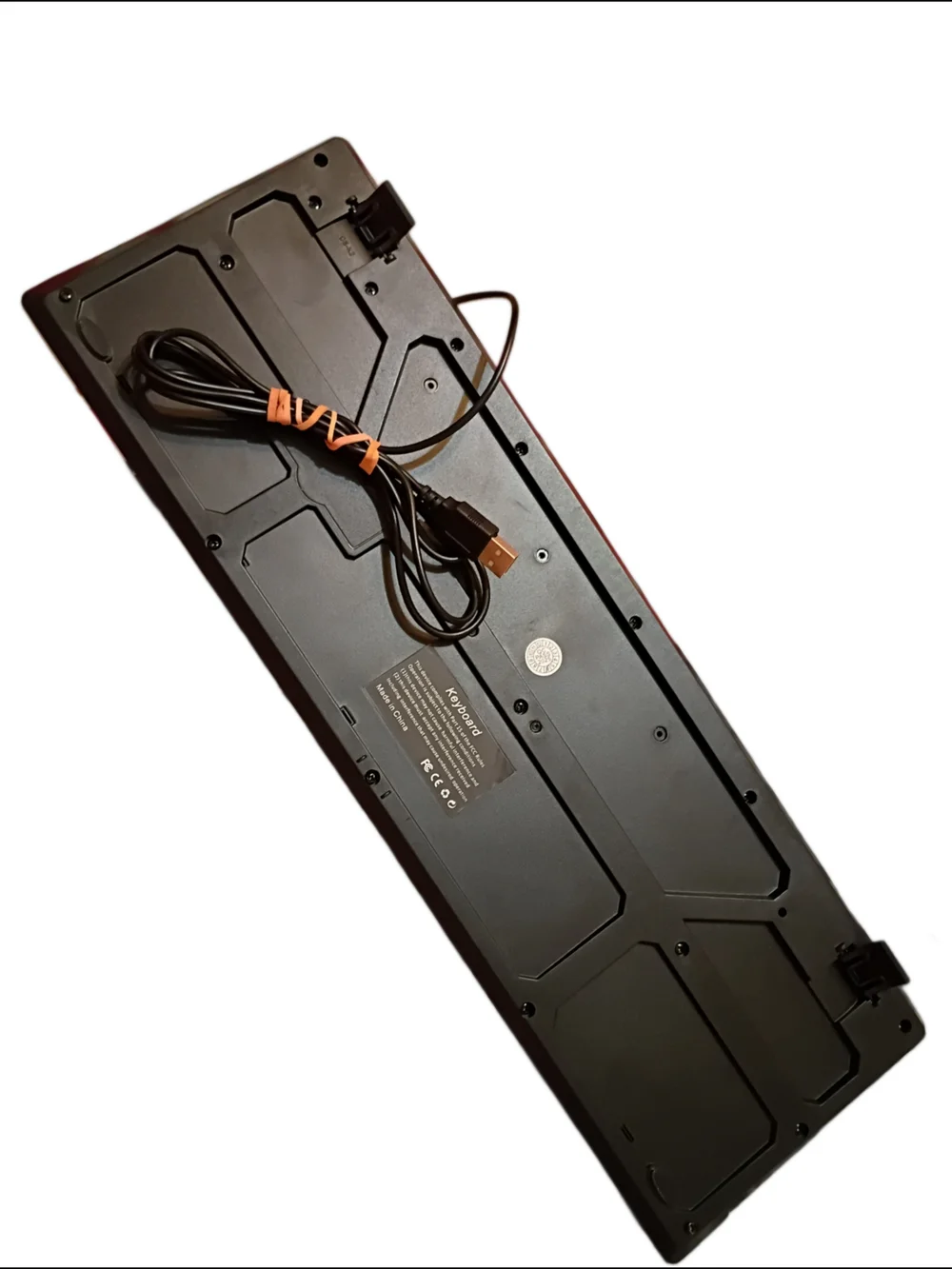 Black and Yellow Wired Keyboard with High-Contrast Keys